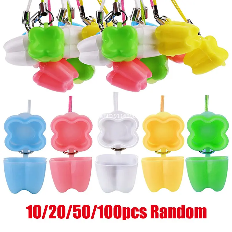 Teeth Saver Necklace Organizer Tooth Necklace for Lovely Baby Milk Tooth Fairy Storage Box Save Box tooth box 10/20/50/100pcs