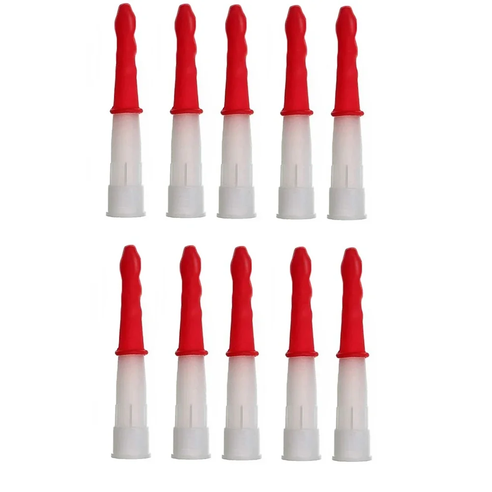 10 Set Caulking Nozzles Cap Red Caulk Saving Caulk Glue Tip Sealing Cap For Sealing And Preserving Leakproof Sleeve Tool