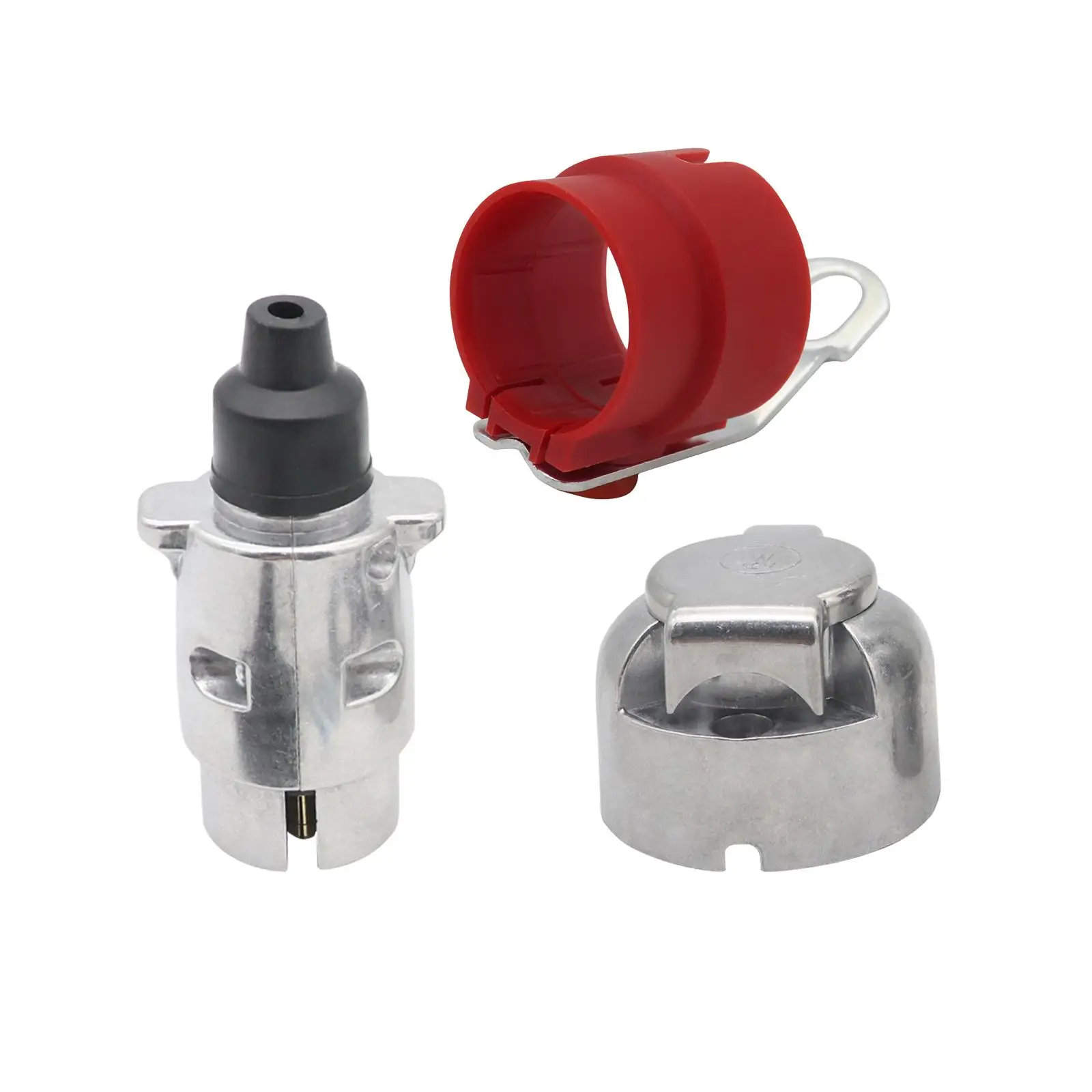 

7 Pin Trailer Plug Connector Plug Holder Female Socket Male Plug Universal for RV Ships Boat Commercial Vehicles Tractor