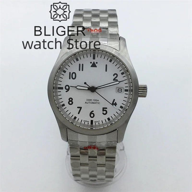 Bliger Field Watches Japan Nh35A Movement 36Mm 39Mm Lady Men Stainless Sport Orologio Da Polso Meccanico Dome Saffrie Glass Pilot