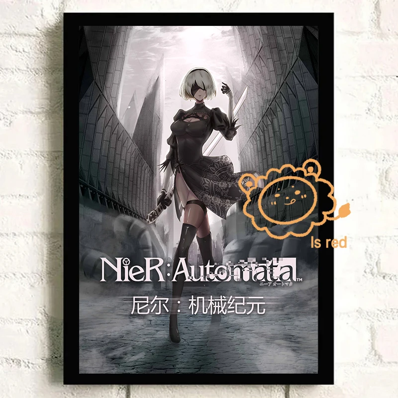 Nier Automata 애니메이션 싸움 게임 포스터 멋진 섹시한 여자 캔버스 회화 포스터 벽 예술 장식 홈 거실 장식