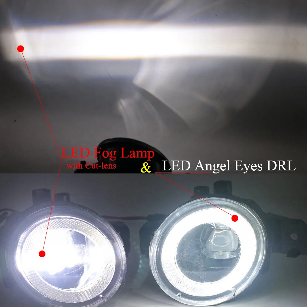 LED Fog Lights Assembly for Nissan Pathfinder R52 IV 2013 2014 2015 2016 PTF with Clear Lens Angel Eye DRL Car Fog Lamp 30W detail image 7