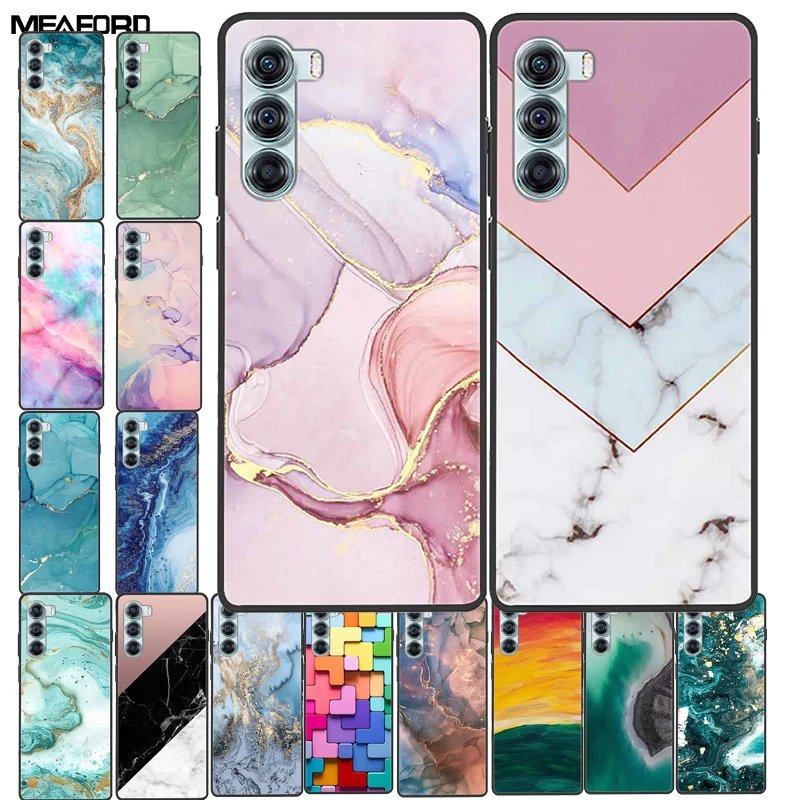 Marble Silicone Black Soft Protective Phone Case Cover