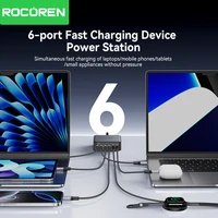 Rocoren 200W GaN Charger PD Fast Charging USB Type C Charger 270W 6 in 1 USBC Power Station For iPhone 16 15 Pro Max Xiaomi 14 - Image 3