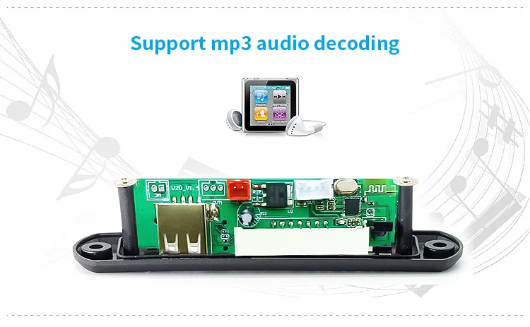 12V MP3 WMA Decoder Board Audio Module USB TF Radio Bluetooth5.0 Wireless Music Car MP3 Player With Bluetooth Remote Control pioneer double din