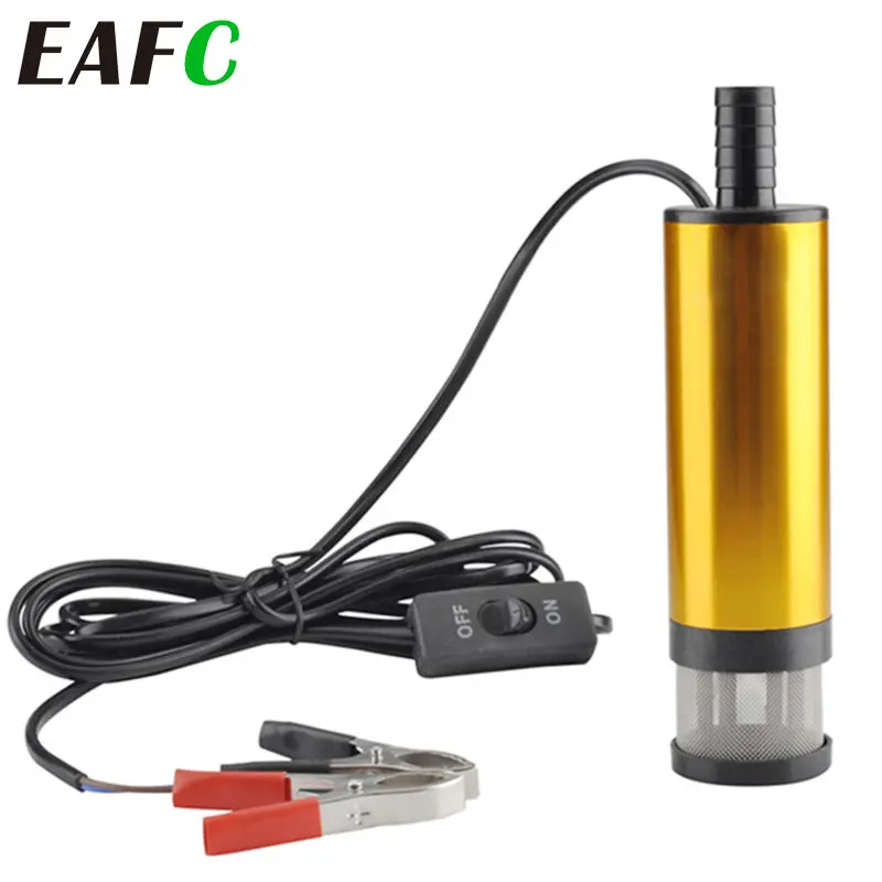 Electric Pump Oil Transfer Pump Submersible Electric Pump Water Transfer Pump Car Electric Fuel Pump DC 12V 24V For Automatic Pumping Diesel Water Submersible 12L/Min Fuel Transfer Pump Aluminum Alloy