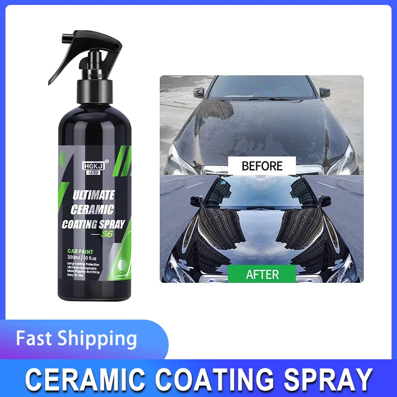 100ml Car Nano Spray Ceramic Coating Hydrophobic Polish Wax Paint Care Waterproofing Liquid Glass Quick  Car Detailing HGKJ S6