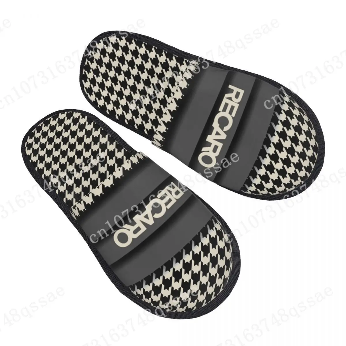 

Recaro Houndstooth Guest Slippers for Bathroom Women Custom Print House Slipper
