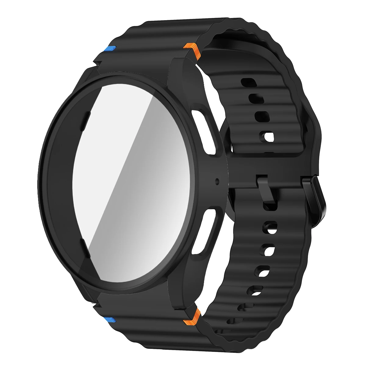 Silicone Watch Band with Case and Screen Protector Bumper