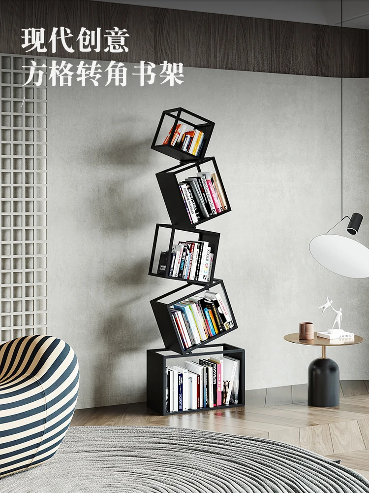 Креативная квадратная угловая Вертикальная книжная полка ZC, напольная ...