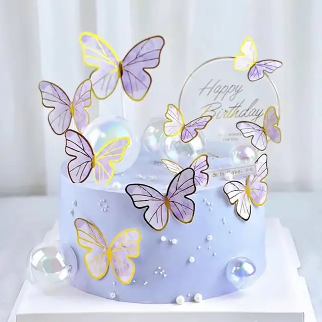 12 Farfalle 3D Per Decorazione Torte - Festone Compleanno Matrimonio Rosa - Foto 4