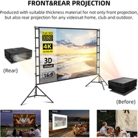 VEIDADZ Projector Screen With Stand White Wrinkle-Free 160° Viewing Angle 60-150 inch Double Sided Screen Home Theater Outdoor - Image 4