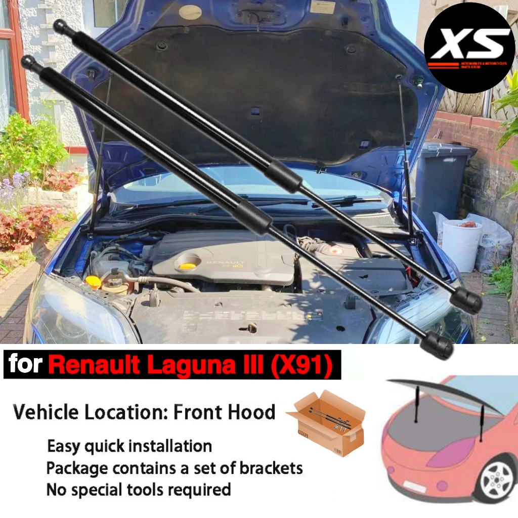 Gas Struts Shock Damper Lift Supports Carbon FIber Prop Rod Piston For Renault Laguna III X91 2007-2015 Front Hood Bonnet
