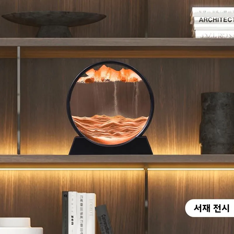 창의적인 모래 그림 장식품 3D TV 거실 사무실 데스크탑 장식 예술적인 유리 모래시계 고급 선물