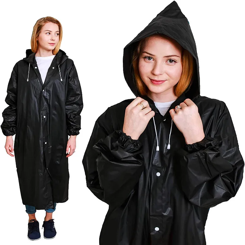 EVA Long Raincoat Unisex Male Women Rain Coats Poncho Suit Jacket Tourist Bike Ladies Running Hooded Hiking Rainwears Waterproof raincoat poncho