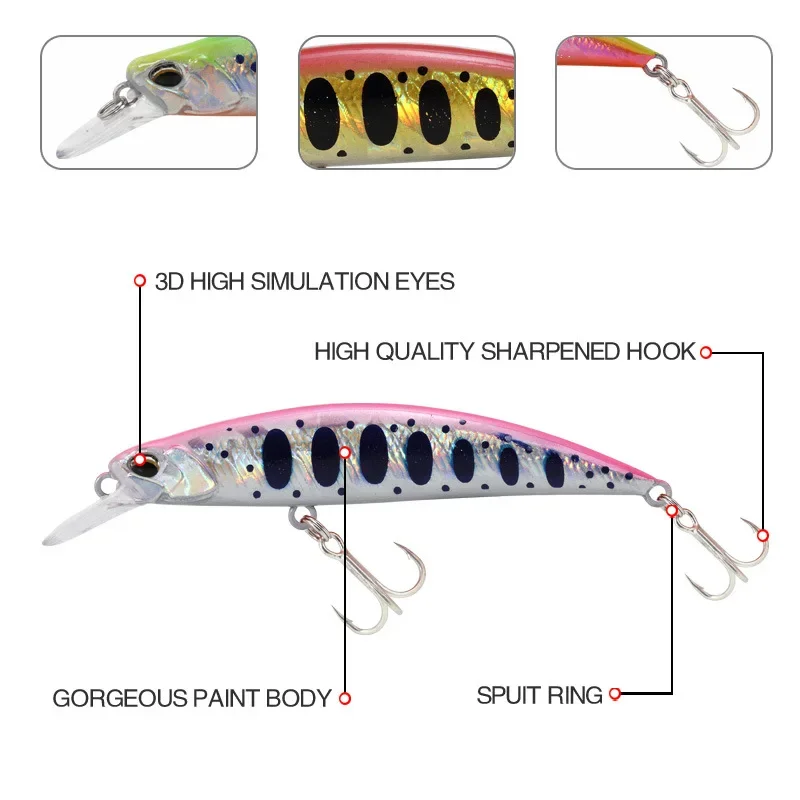 Minnow Wobbler RYUKI 80S Sinking Trolling Swimbait 8cm 12g Rozantea Fishing Lure Jerkbait Artificial Bait Culter Alburnus Bass 6