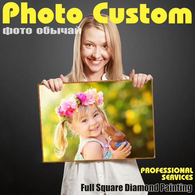 HUACAN-Pintura de diamante 5D DIY Foto personalizada, bordado de diamantes  de imitación cuadrados, estilo punto de cruz 3D, decoración de hogar -  AliExpress