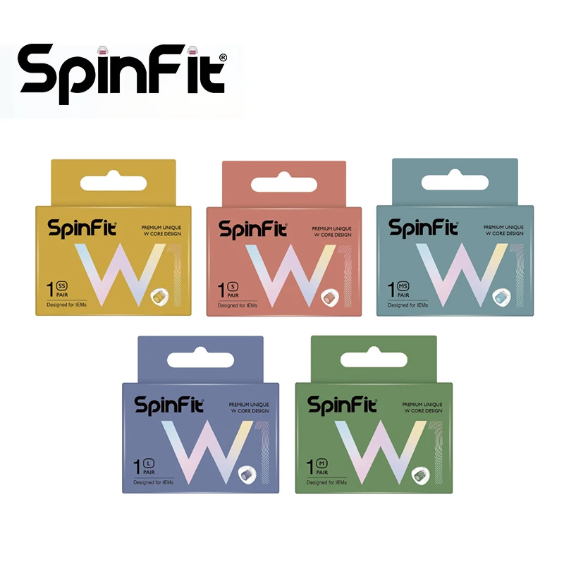 

SpinFit W1 Silicone Ear Tips Eartips Patented Medical-Grade Double W-Shaped Tube Core for Earphone nozzle Diameter from 5-6mm