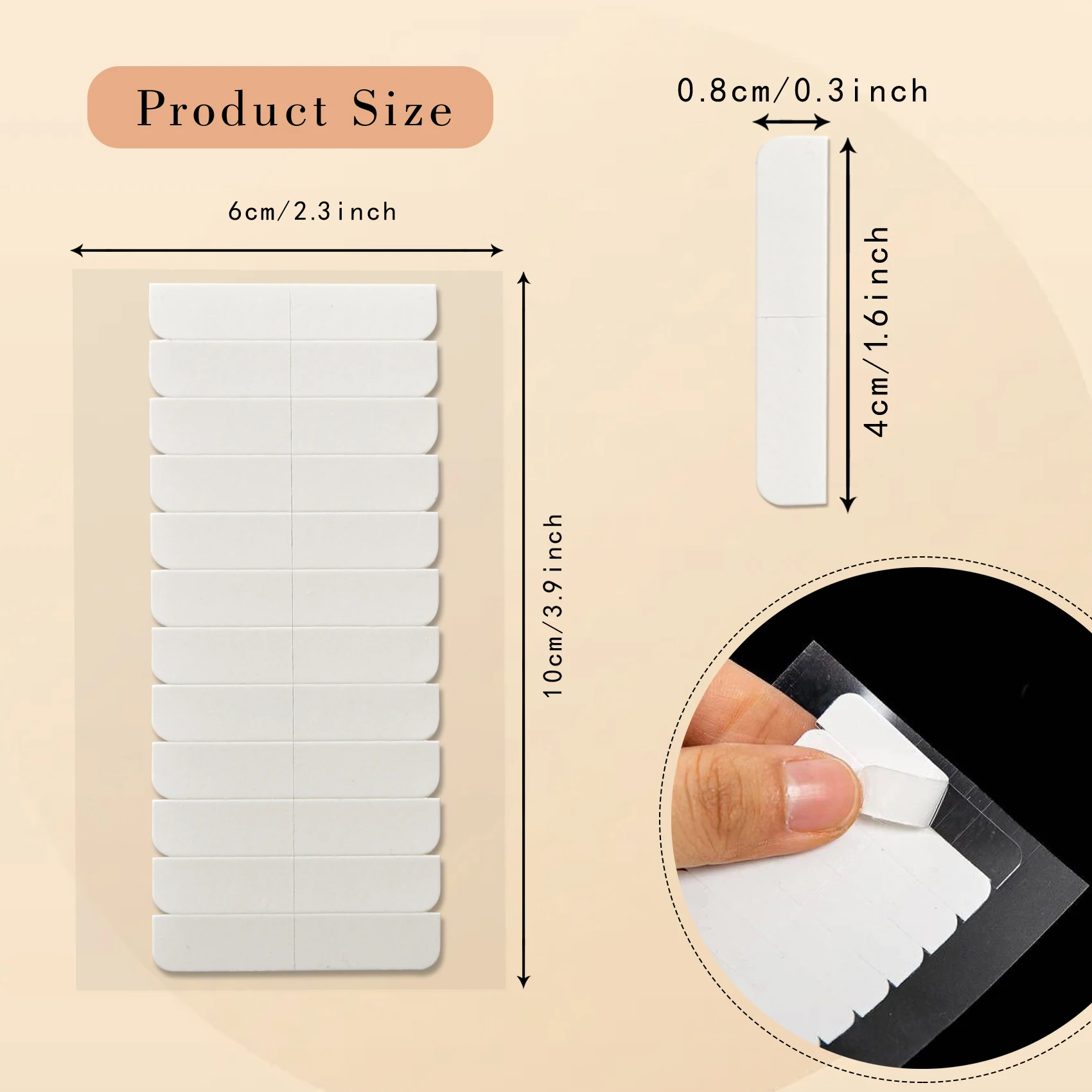 1&9/16"*5/16"(4cm*0.8cm) No Shine Hair Extension Tape For Hair Extension Tape in Replacement tabs