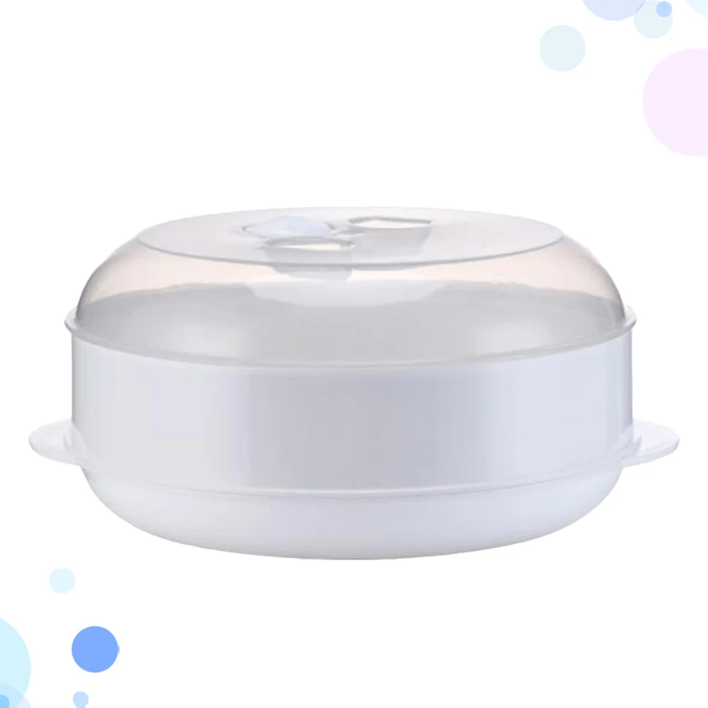Steamer Basket Dim Sum Steamed Rack Microwave Oven Kitchen Steamer Heats Up With Cover For Food Fish (Single Layer)
