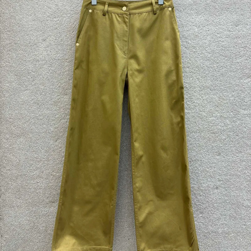 

2024 High Quality High Waist Straight Cargo Pants Retro Nostalgic Simple and Versatile Loose Casual Wide-leg Pants New Product