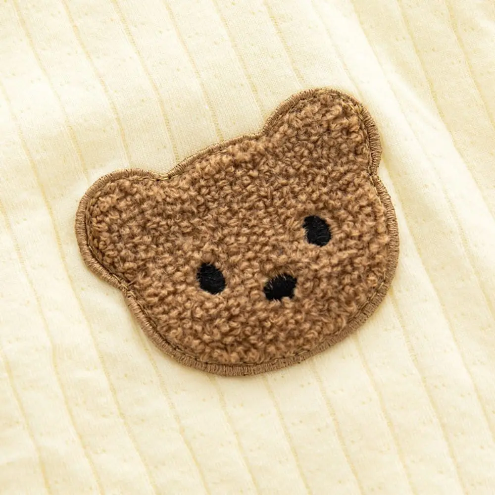 2Pcs/set Cartoon Bear Baby Cardigans Sets 0-6 Months Soft Cotton Baby Clothing Sets Long Sleeve Solid colors