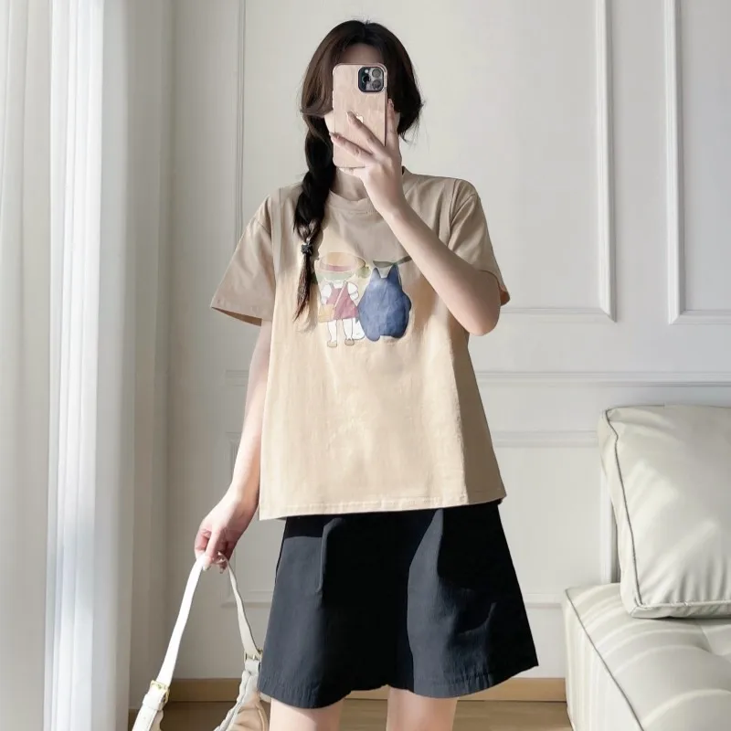 Pregnant Women Summer Maternity T Shirt Casual Breastfeeding Clothes Nursing Horizontal Zipper Lactation Top Soft Cotton 3XL 3