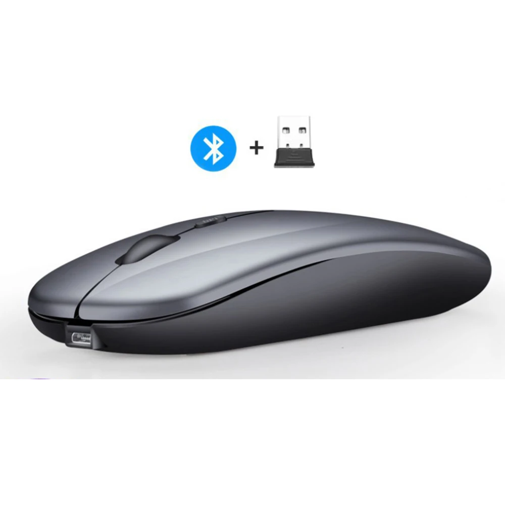 Silent Wireless Bluetooth Mouse+2.4GUSB/2.4G Rechargeable Mouse Ergonomic Mini Mouse USB Optical Mouse for PC Laptop white mouse pc Mice