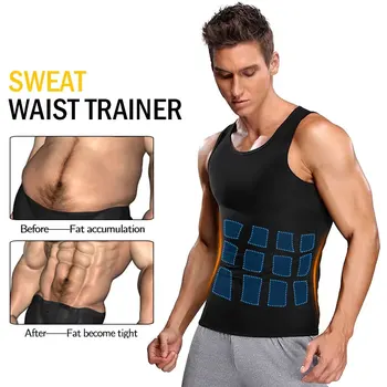 Men Body Shaper Waist Trainer Sweat Vest Compression Shirt Weight Loss Slimming Shapewear Workout Tank Tops Fitness 1