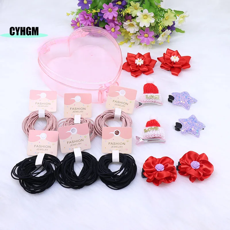 wholesale Fashion New Girls flowers Hair Accessories set gift Elastic hair band Hairpins Headband Lovely women's Barrettes J02 fashion lovely flower hair clip sweet pink sakura barrettes hair accessorie