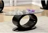 Contemporary Glass Top Coffee Table, 54" x 17.75" x 26.25", Black 2