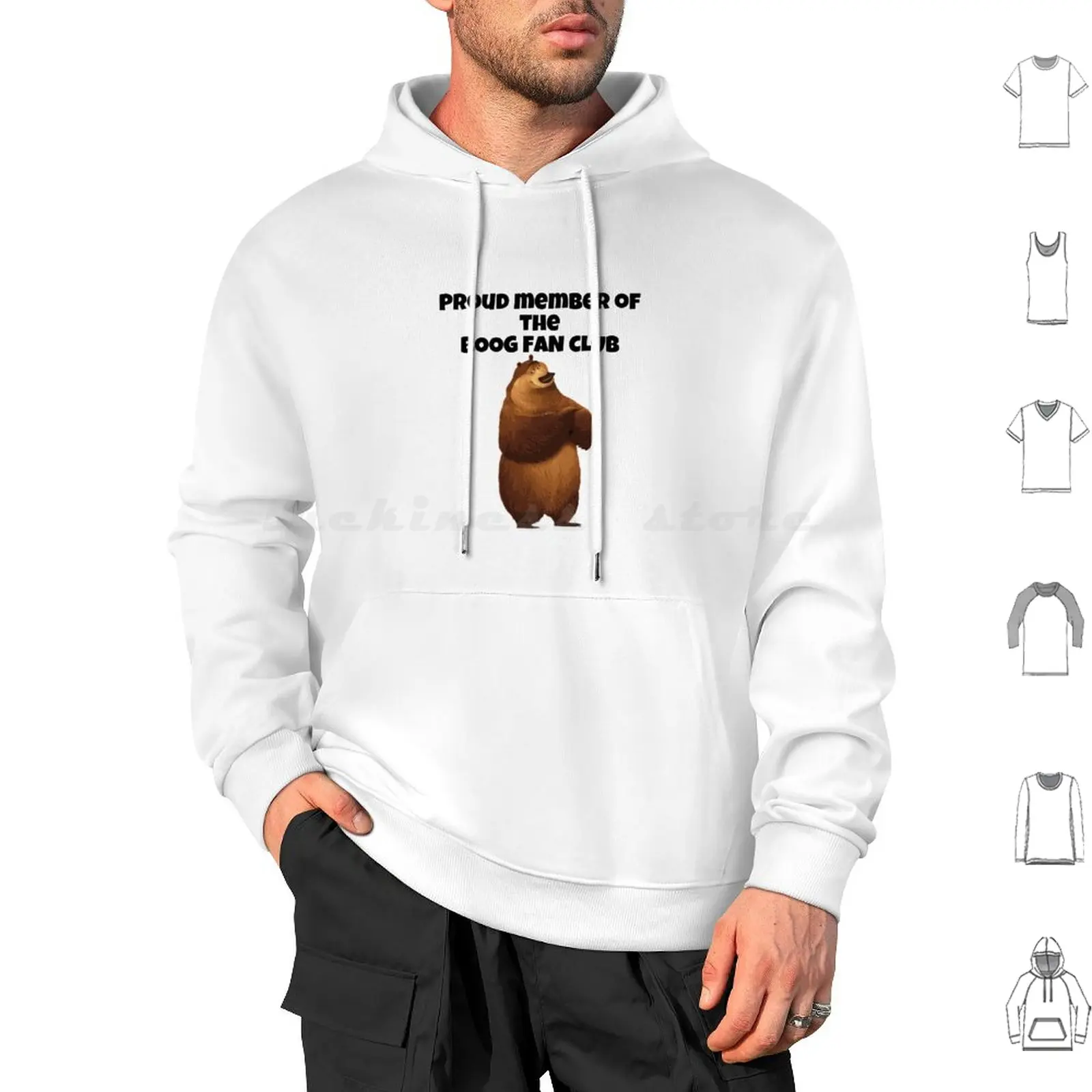 

Boog Fan Club Hoodie cotton Long Sleeve Boog Open Season Cartoon Bear Sexy Movie Boog Fan Club Proud Member Of The Boog Fan