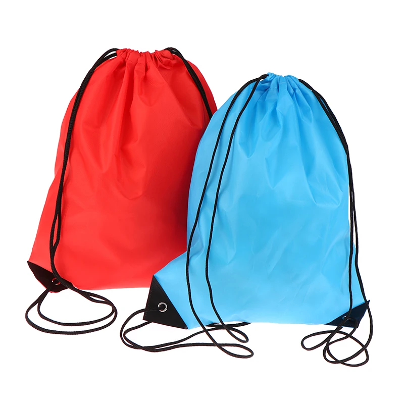 Nylon Drawstring Rucksack Bag, escola, natação, esporte, Fitness Kit, novo, 1pc