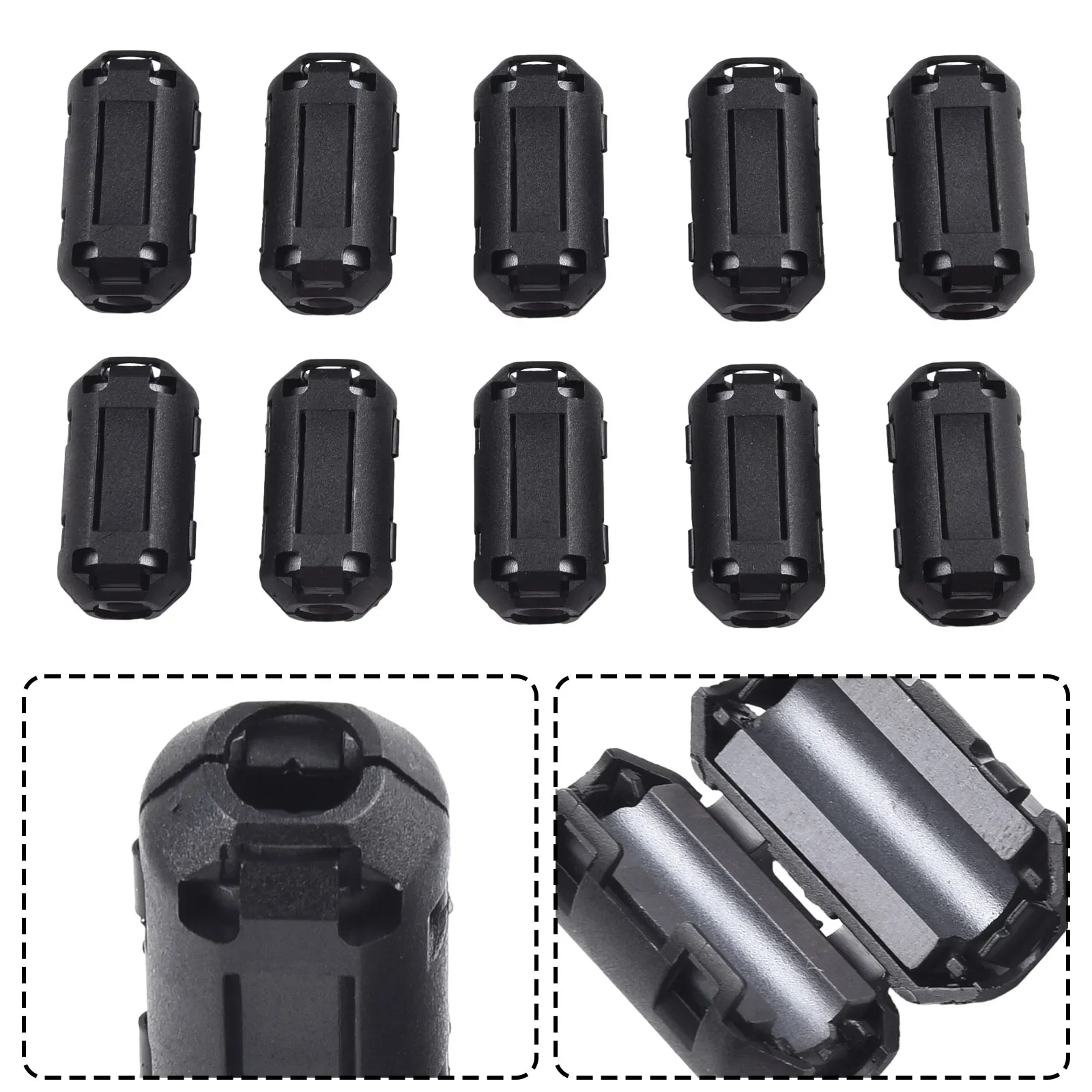 10Pcs TDK 3.5/5/7/9/11/13mm Ferrite Core cable clamp cable filter cable noise suppressor Noise Suppressor Filter Ring Cable Clamp RFI EMI For Audio/Video Cables Power Cord