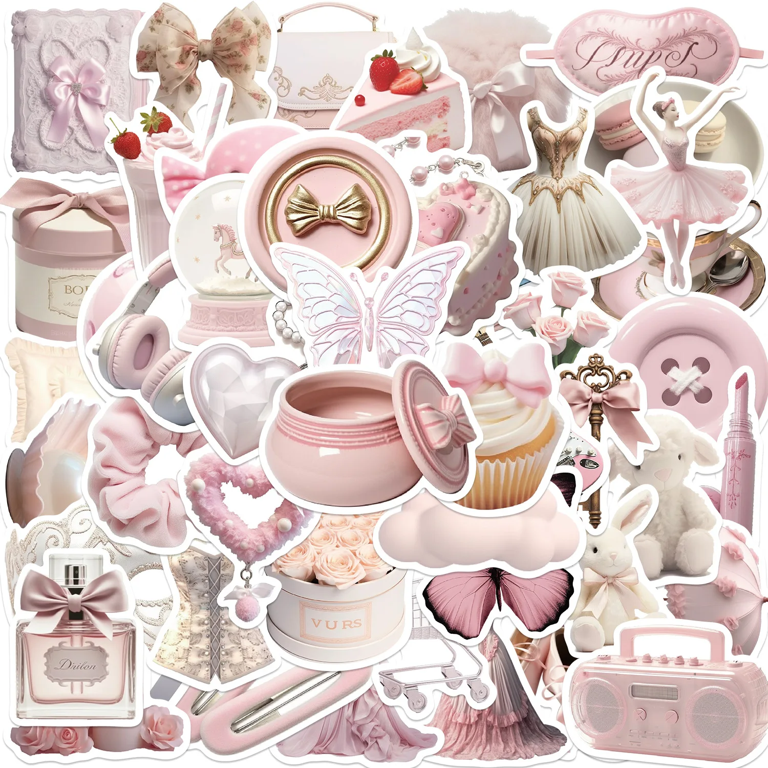 

10/30/50PCS Pink Gentle Ballet Girl Stickers DIY Decoration Diary Album Scrapbooking Waterproof Children's Sticker Stationery