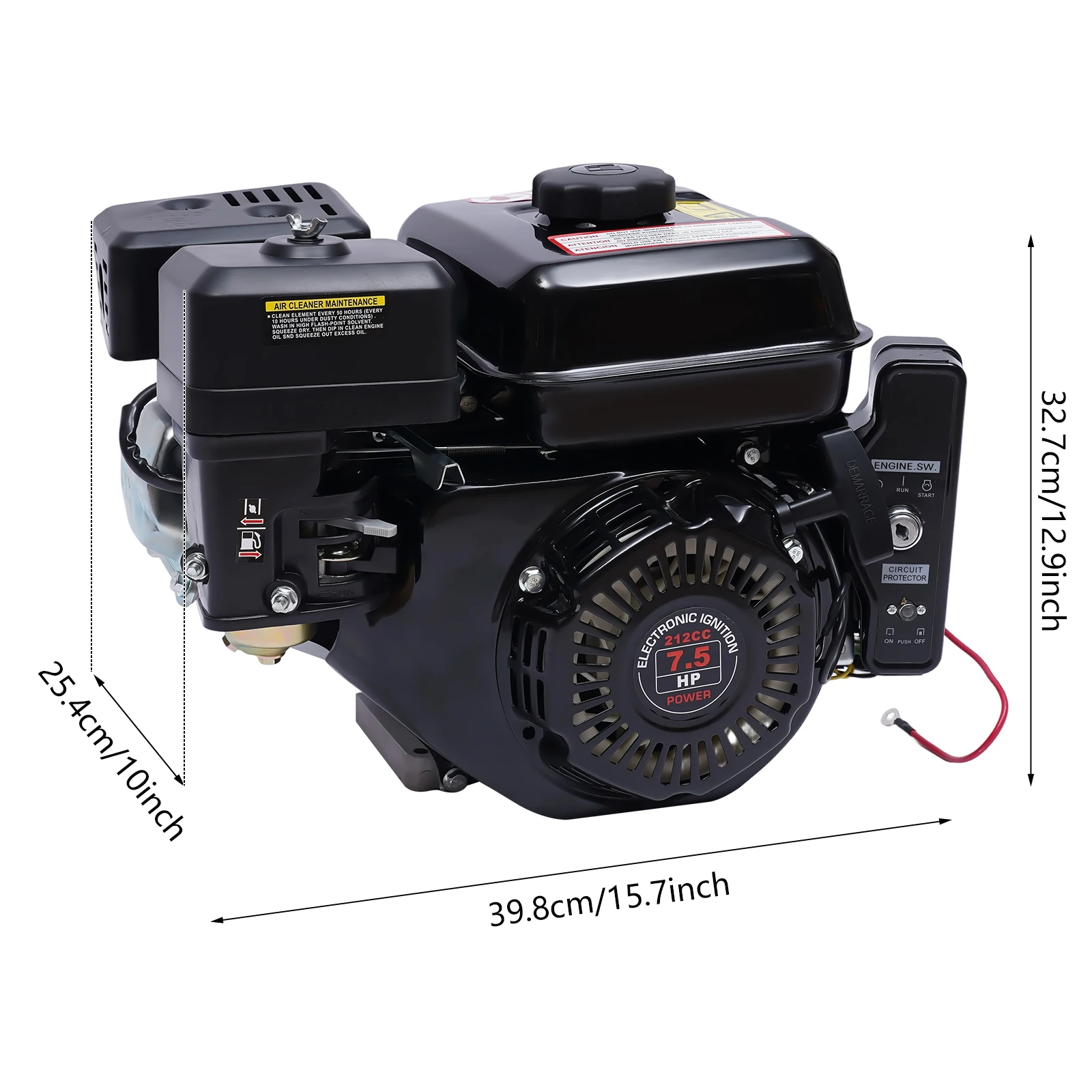 4-stroke 210cc Gasoline Engine Motor 7.5hp Electric Engine Air Cooling 3600rpm for Go-karts Compressors Trenchers Generators