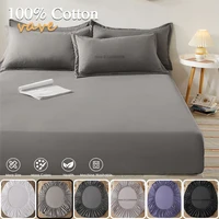 Drap-housse en coton doux, housse de matelas simple, Double, King, Queen Size, avec bande élastique, drap de lit, linge de lit 100/120/150/180/200 3