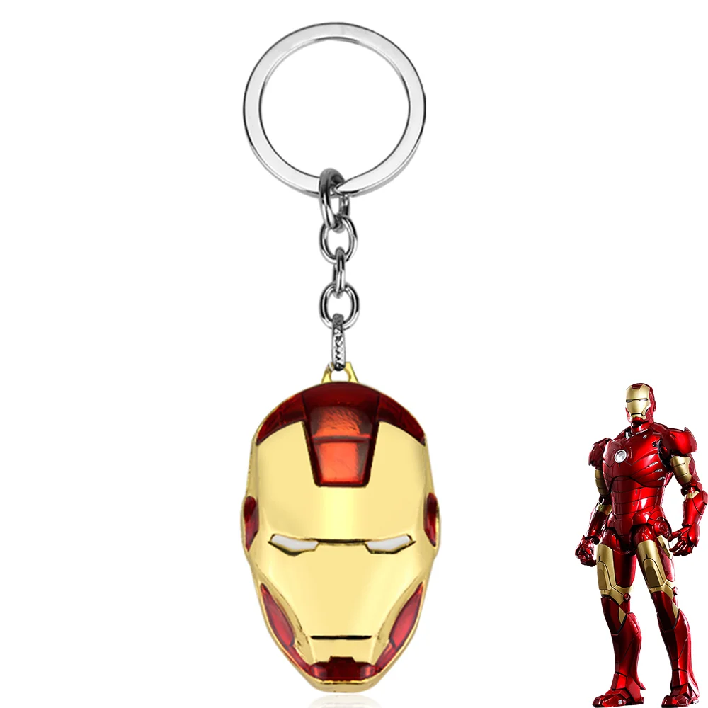 

Marvel Avengers Keychain Superhero Iron Man Helmet Metal Badge Pendant Keyring Car Backpack Key Holder Jewelry Accessories Gifts