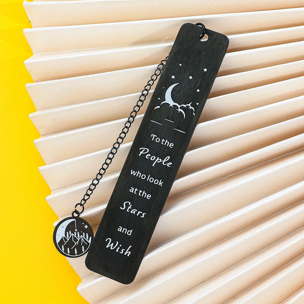Metal Bookmark Bookmarks Stationery Supplies Double Sided Inspirational Black for Book Lovers Gift for Teachers Students