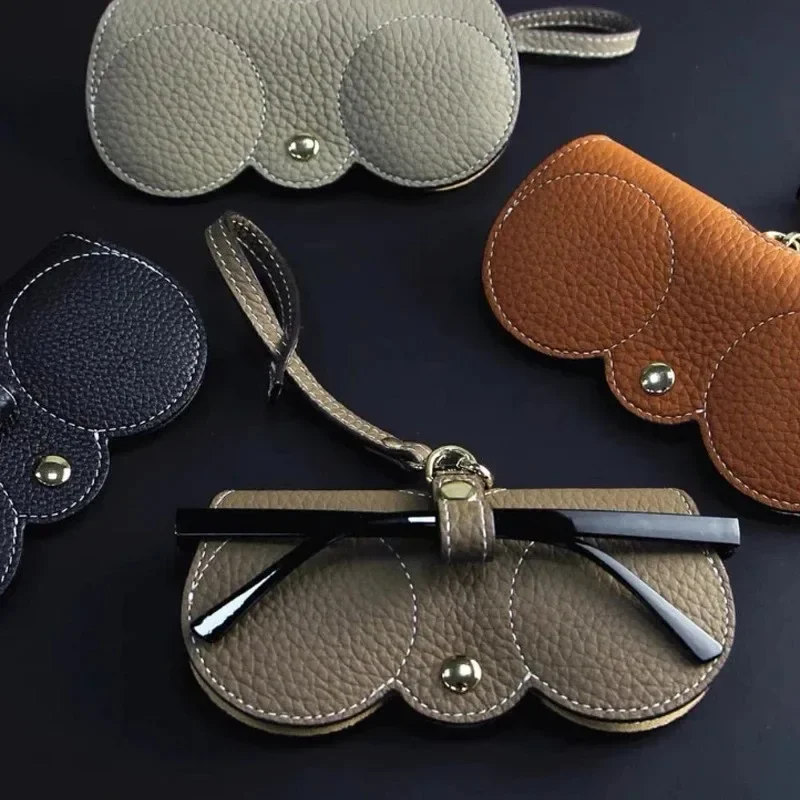 

New PU Sunglasses Bag Portable Eyeglass Case Sunglasses Protection Cover Cute Eyeglass Clip Simple Eyeglass Bag Pendant