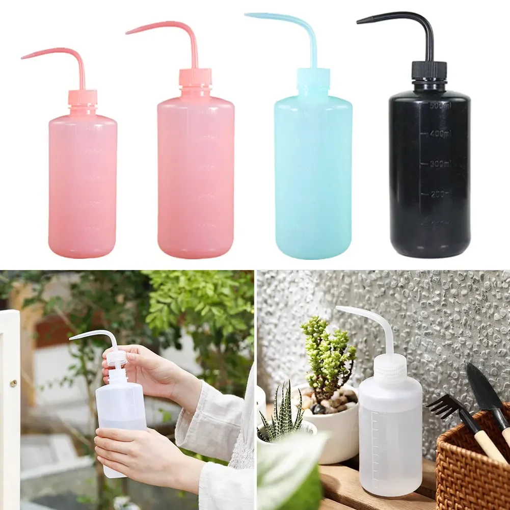150-500ml Watering Can Succulent Watering Bottle Flower Squeeze Bottle with Scale Label Plastic Bend Mouth Safety Wash Bottle