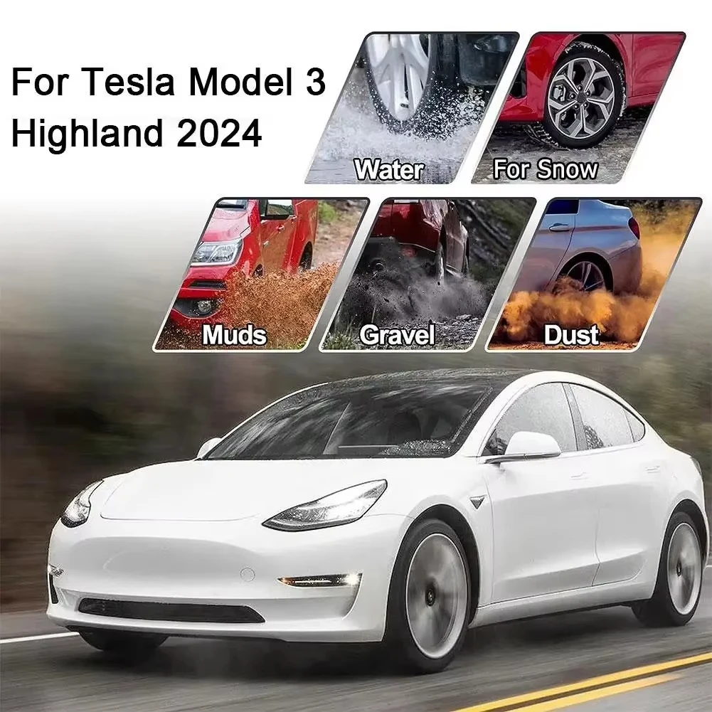 테슬라 모델 3 하이랜드 2025-2026 모델 Y 2025-2026 4PCS 머드가드 앞뒤 휠 머드 플랩 테슬라 보호 액세서리