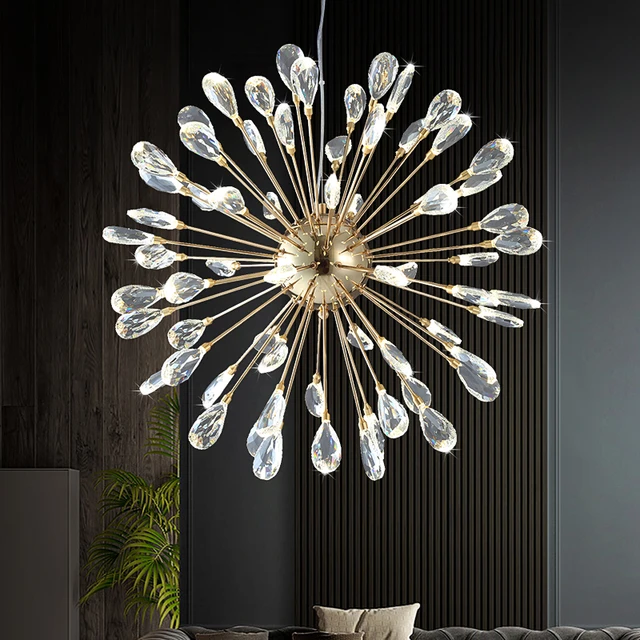 หรูหราคริสตัลจี้โคมไฟ LED แสงตกแต่ง Dandelion ร้านอาหารห้องนั่งเล่นโคมไฟ Bar Art Decor โคมไฟ 1