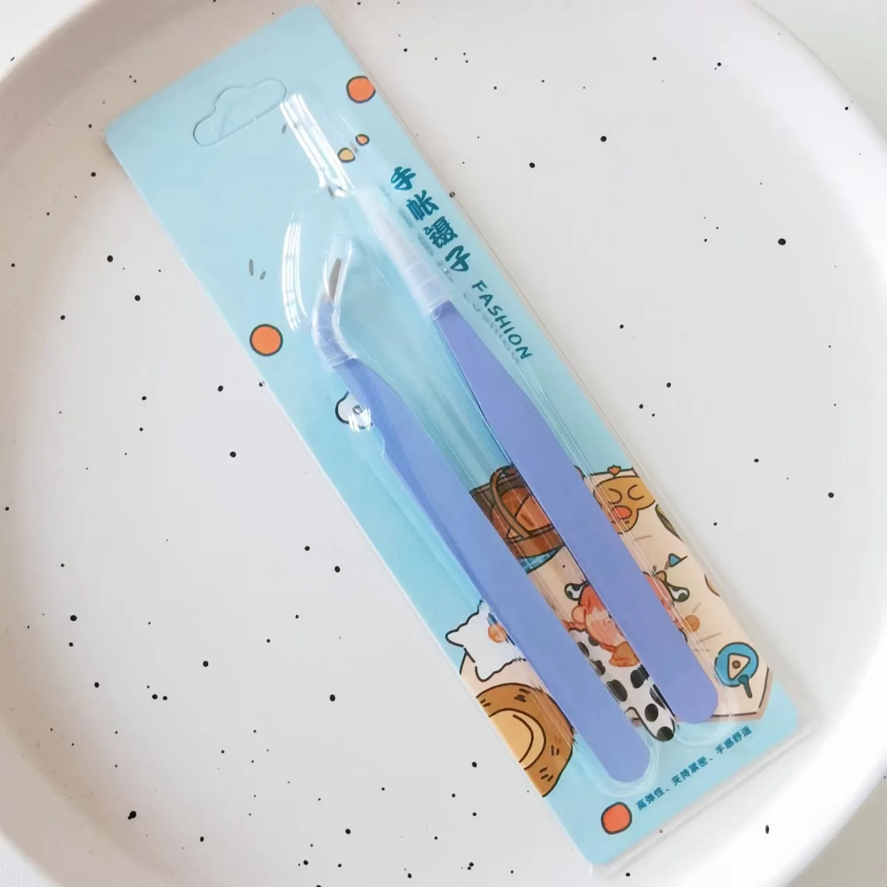 Steel Tweezers 2PCS MINKYS Candy Color For Journal Sticker ESD Beauty Salon DIY