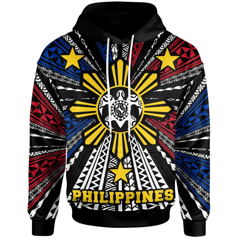 

3D Printing Philippines Filipinos Polynesian Tattoo Lapu Lapu Sun Tribal Hoodies For Men Kid Fashion Hooded Hoody Retro Pullover