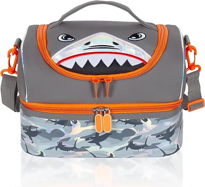 New Arrival Double Deck Insulated Cooler Lunch Bag for Kids Men