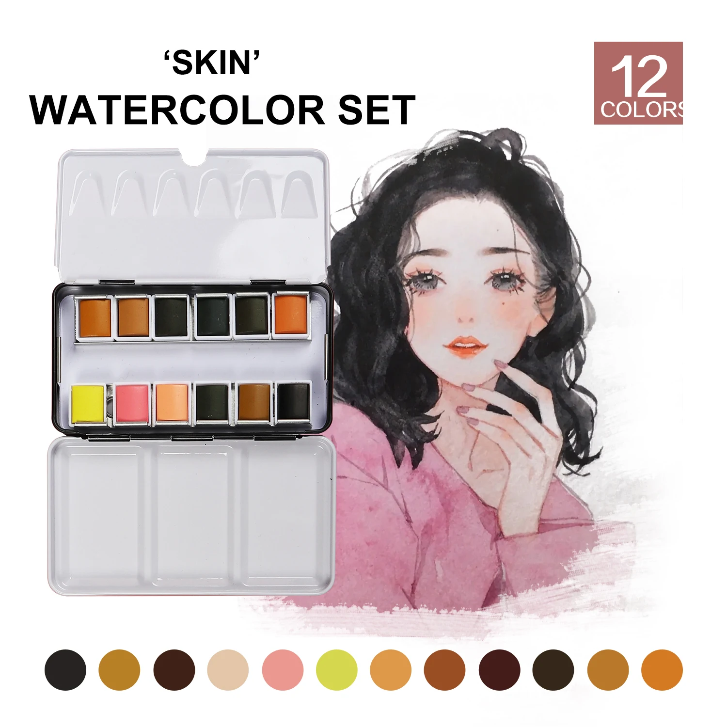 Watercolor Paint Solid Transparent Acuarelas Travel Hand Account Water Color Painting Illustration Art Supplies