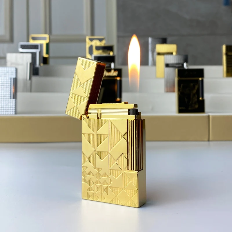 

Новая памятная версия, роскошная зажигалка с одним и двойным пламенем, пинг-звук, натуральная краска, сигаретная Бутановая Зажигалка для курения 18122