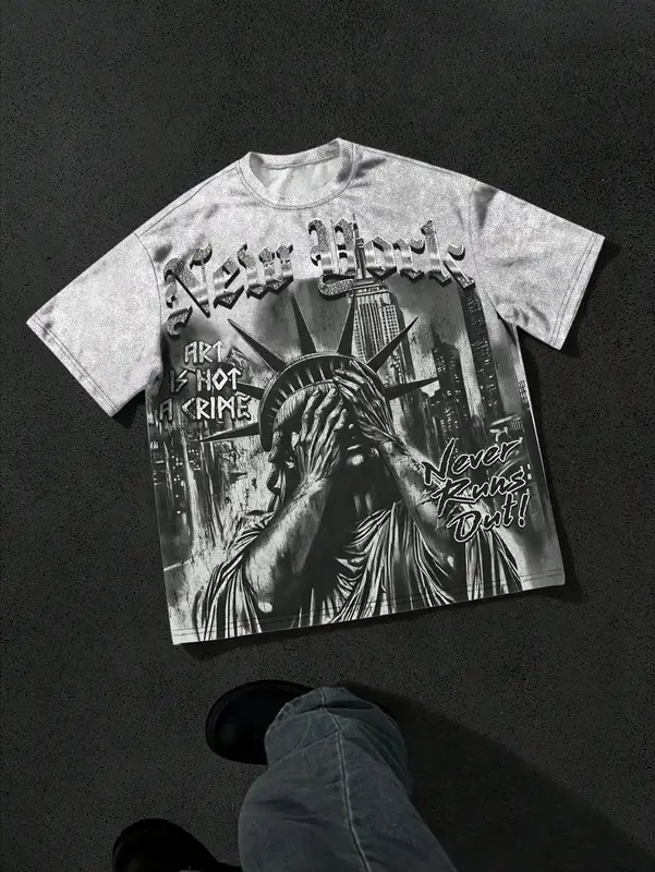 The 2026 summer new men's T-shirt features a casual fashionable comfortable soft and breathable 3D pattern print - Image 3