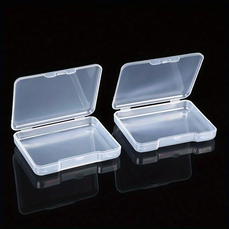 10pcs Transparent Rectangular Plastic Storage Boxes with Flip-Top Lids - Durable PP Material, Ideal for Organizing Small Items